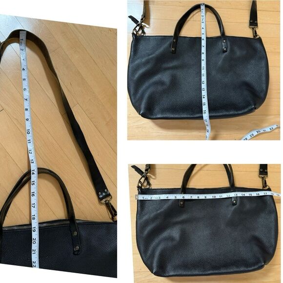 Calma 11600 Leather Goods Made in Spain Convertible Shoulder Bag Black Pebble - Picture 9 of 16